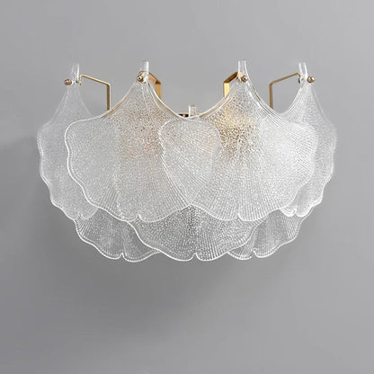 Luxuriöse Wandleuchte mit Glasschirm – Klar/Gold – (2 Lichtquellen)