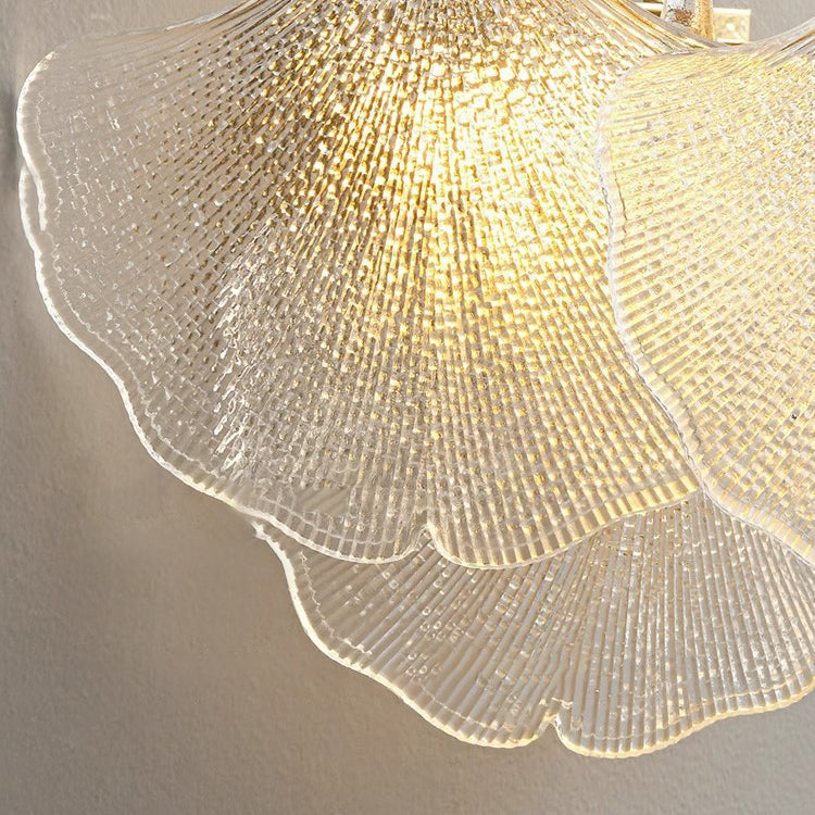 Luxuriöse Wandleuchte mit Glasschirm – Klar/Gold – (2 Lichtquellen)