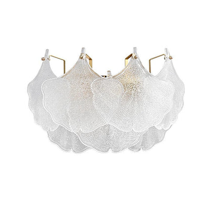 Luxuriöse Wandleuchte mit Glasschirm – Klar/Gold – (2 Lichtquellen)