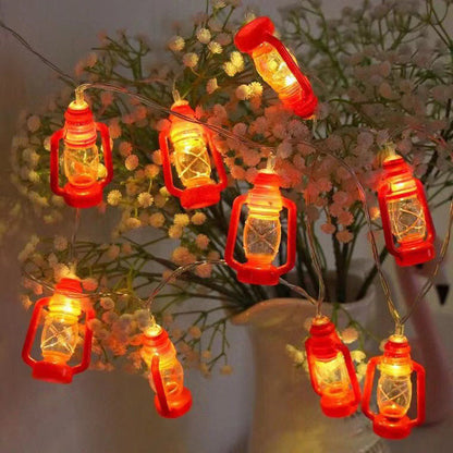 Retro LED Lichterkette – Schwarz/Rot – (10–100 LED)