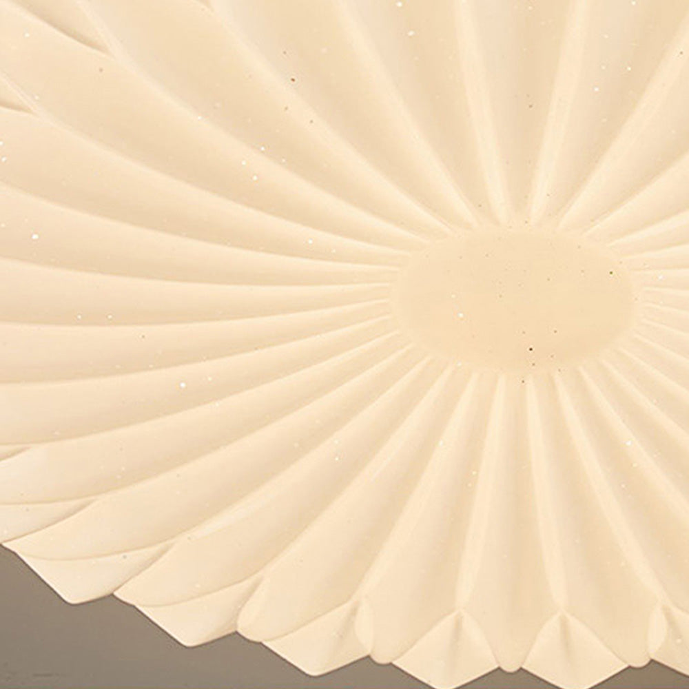 Französische beige-weiße LED-Deckenlampe – Holz und Acryl mit 3-Farben-Licht