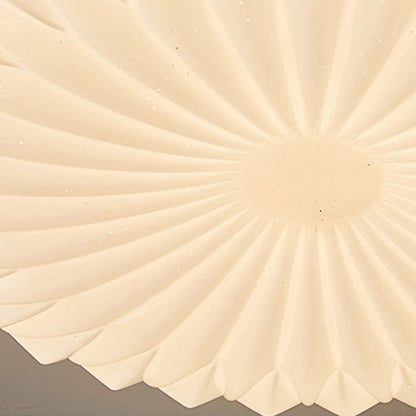 Französische beige-weiße LED-Deckenlampe – Holz und Acryl mit 3-Farben-Licht