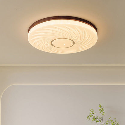 Französische beige-weiße LED-Deckenlampe – Holz und Acryl mit 3-Farben-Licht