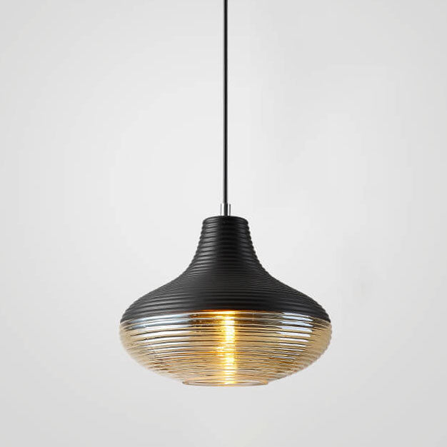 Moderne Glas-Pendelleuchte in Transparent oder Schwarz