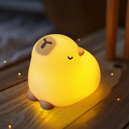 Süßes Capybara-Nachtlicht aus weichem Silikon mit USB-C