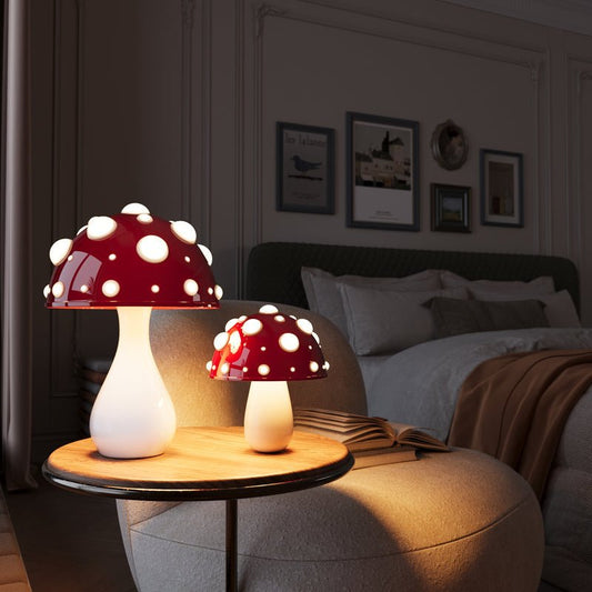 Stimmungsvolle Pilz-Tischlampe