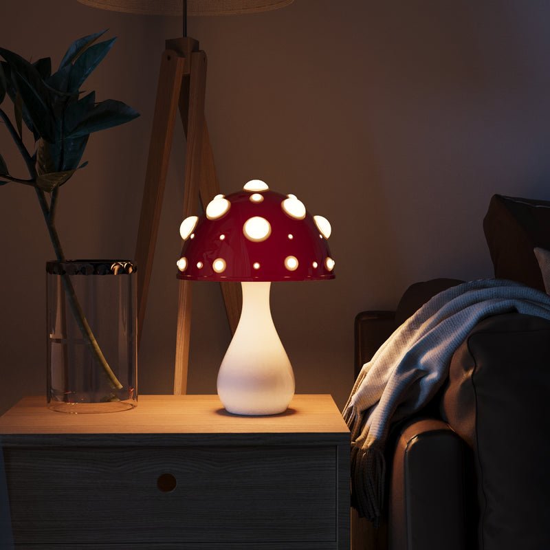 Stimmungsvolle Pilz-Tischlampe