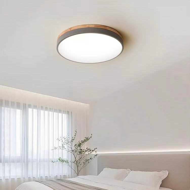 Tröde – Runde Holz-Deckenleuchte LED im skandinavischen Stil – Eleganter Minimalismus und warmes Licht