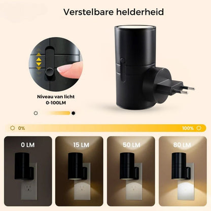 Dimmbare LED-Steckdosenlampe mit Sensor – Stilvolles Licht für moderne Räume