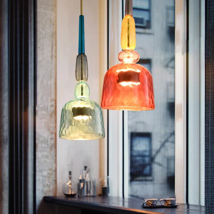 Macaron – Bunte gläserne Hängeleuchte im modernen Stil – verspieltes Design