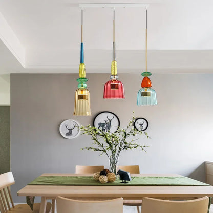 Macaron – Bunte gläserne Hängeleuchte im modernen Stil – verspieltes Design