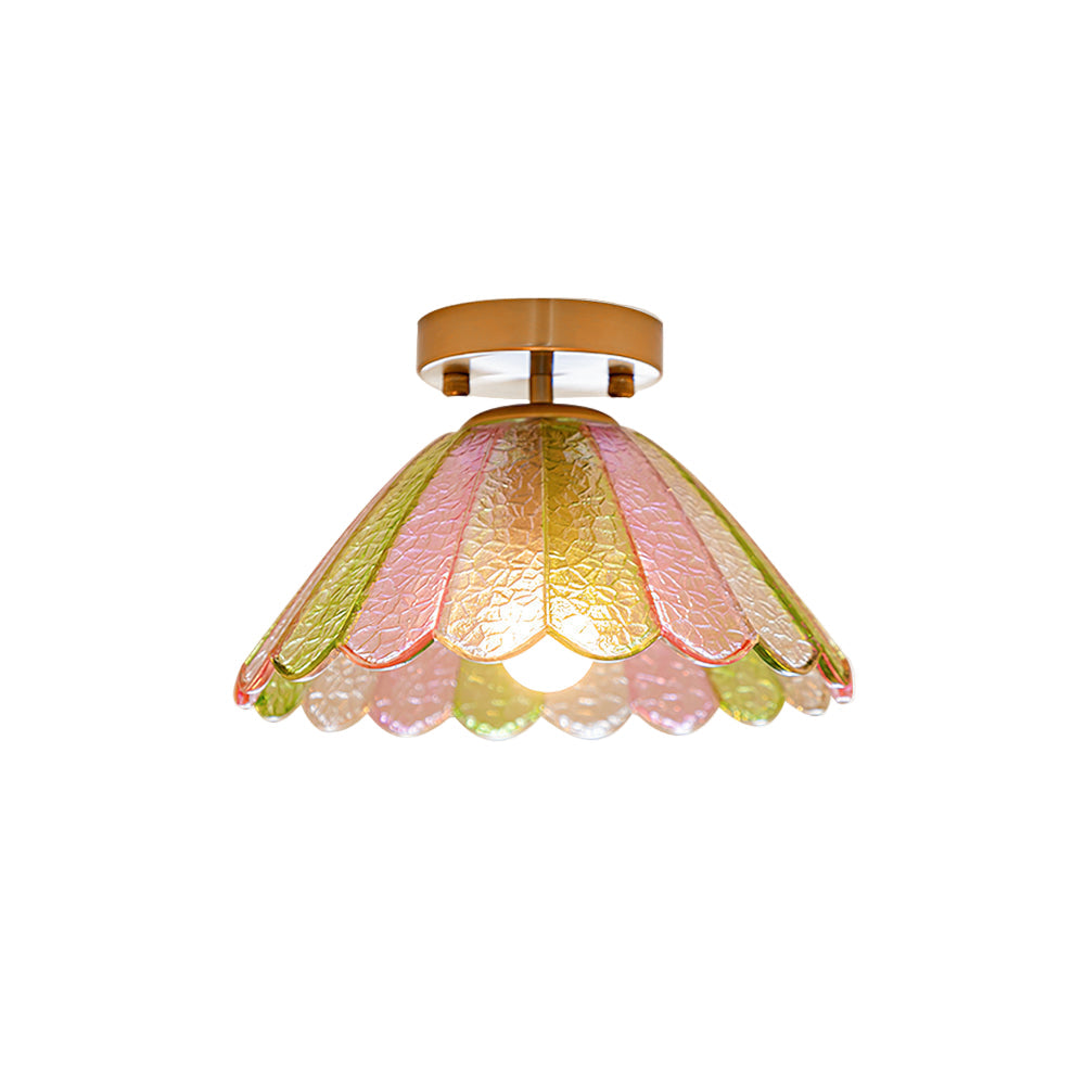 Blumenförmige Glas-Deckenleuchte – Vintage und elegant