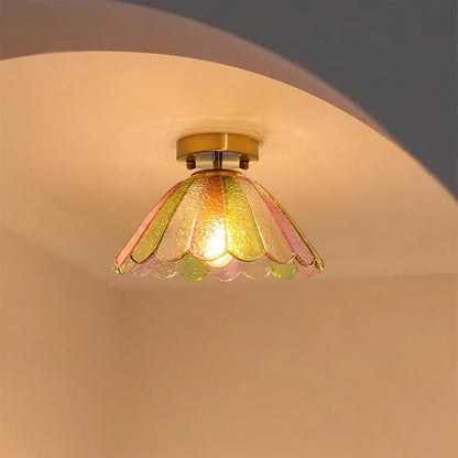 Blumenförmige Glas-Deckenleuchte – Vintage und elegant