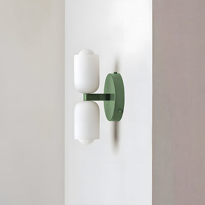 Döle – Moderne Wandlampe mit doppeltem Glasschirm (E14, für Innenräume)