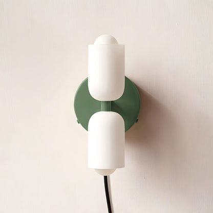 Döle – Moderne Wandlampe mit doppeltem Glasschirm (E14, für Innenräume)