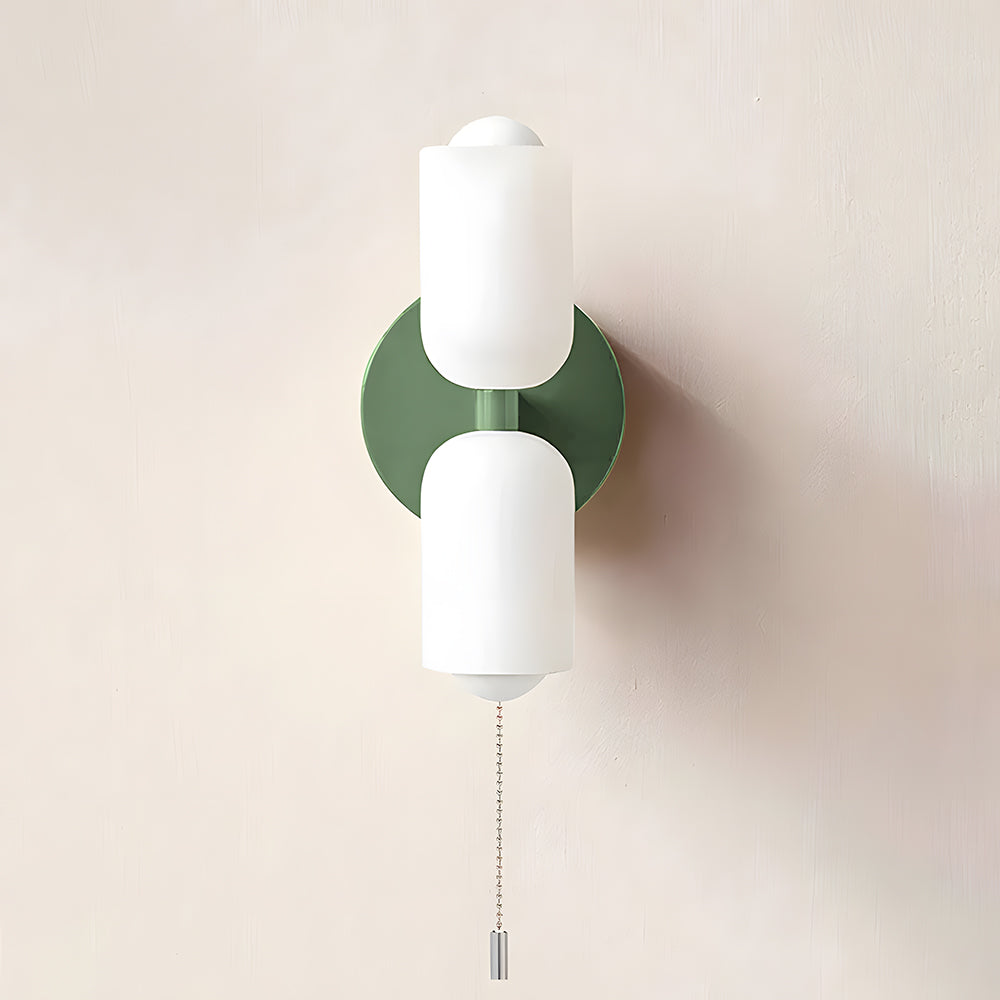 Döle – Moderne Wandlampe mit doppeltem Glasschirm (E14, für Innenräume)