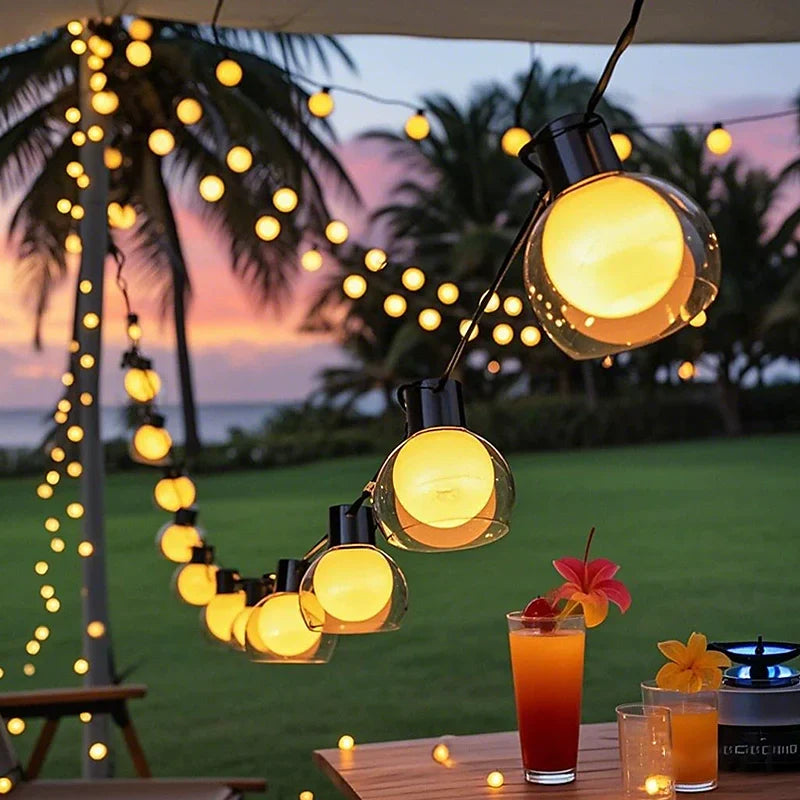 Hawai Solar-Lichterkette – Warmes LED-Stimmungslicht mit Fernbedienung
