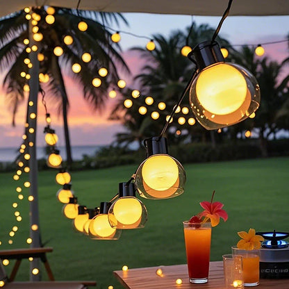 Hawai Solar-Lichterkette – Warmes LED-Stimmungslicht mit Fernbedienung
