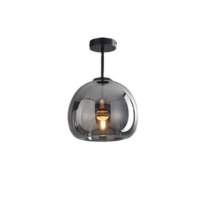 Stilvolle Retro-Deckenlampe aus Kupfer und Glas