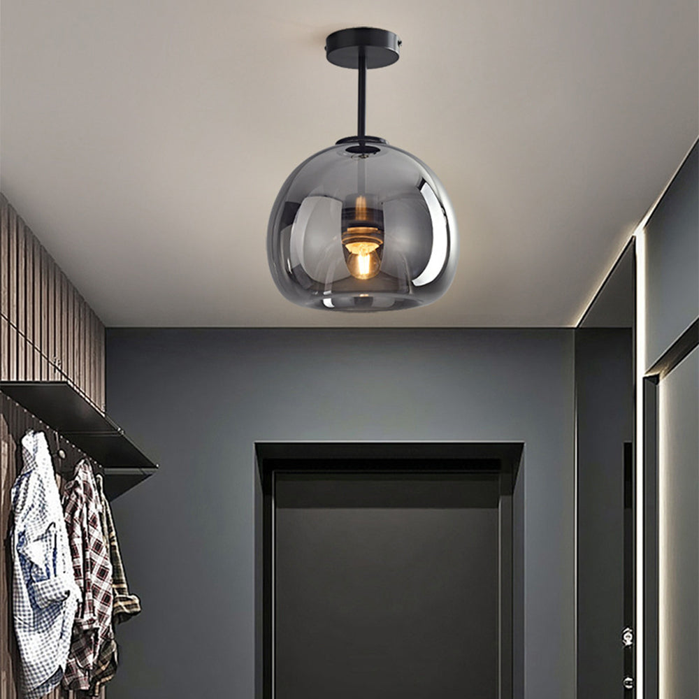Stilvolle Retro-Deckenlampe aus Kupfer und Glas