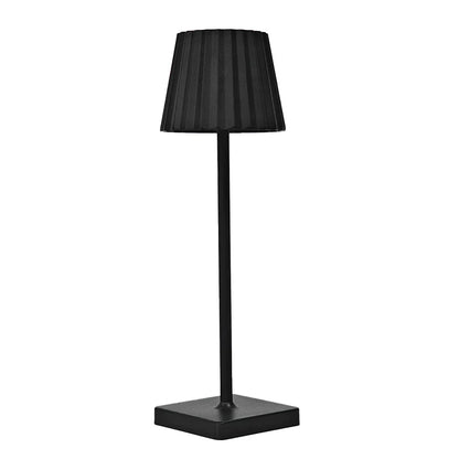 Mara – Akku-Tischlampe Klassisch mit Plissee-Schirm und dimmbarer LED