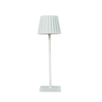 Mara – Akku-Tischlampe Klassisch mit Plissee-Schirm und dimmbarer LED