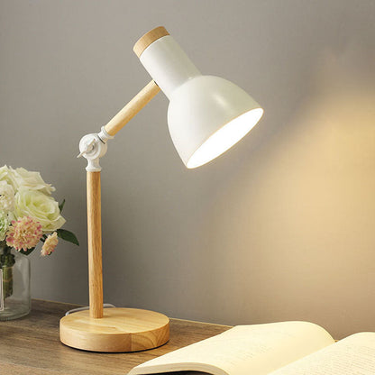 Skandinavische Tischlampe aus Holz und Eisen – viele Farben