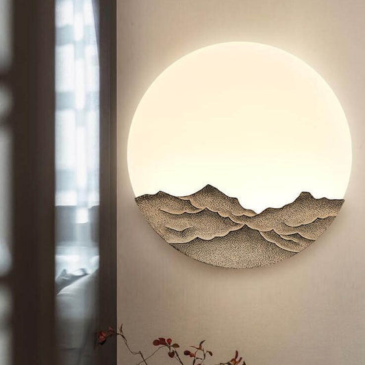 Asiatische Wandleuchte im minimalistischen Design – Eisen, Acryl und Harz – LED