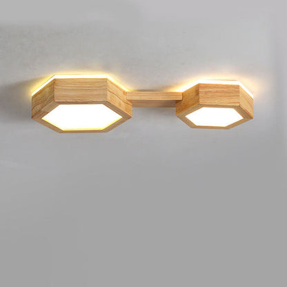 Moderne Japandi-Holz-Deckenleuchte LED – 1/2/3 Spots