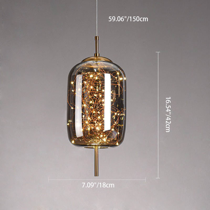 Charmante skandinavische LED-Glaspendelleuchte mit warmem Design – erhältlich in Bernstein oder Anthrazit