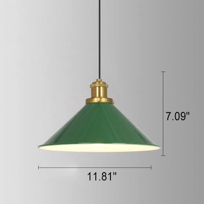 Industrielle elegante grüne Hängelampe in verschiedenen Größen