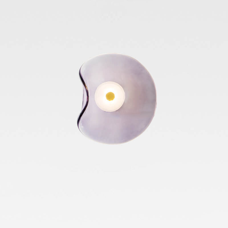 Moderne LED-Wandleuchte – Glas und Eisen in Grau, Blau oder Bernstein