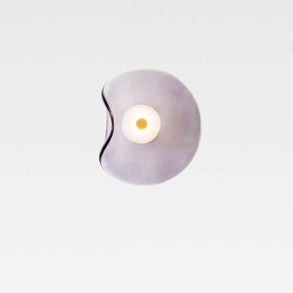 Moderne LED-Wandleuchte – Glas und Eisen in Grau, Blau oder Bernstein