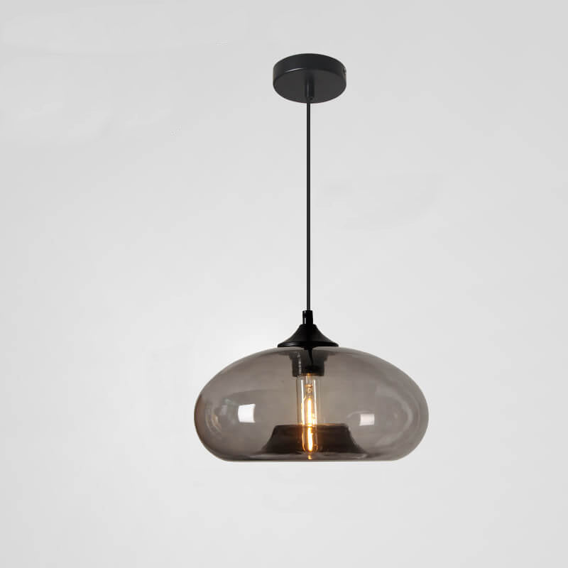 Industrielle Glas-Pendelleuchte – Ø28 cm, mehrere Farben, Fassung E26