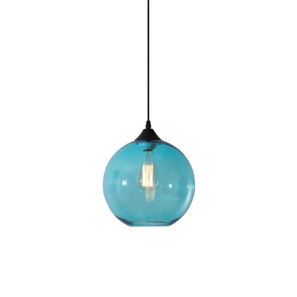 Moderne Glas-Pendelleuchte in mehreren Farben mit kugelförmigem Design