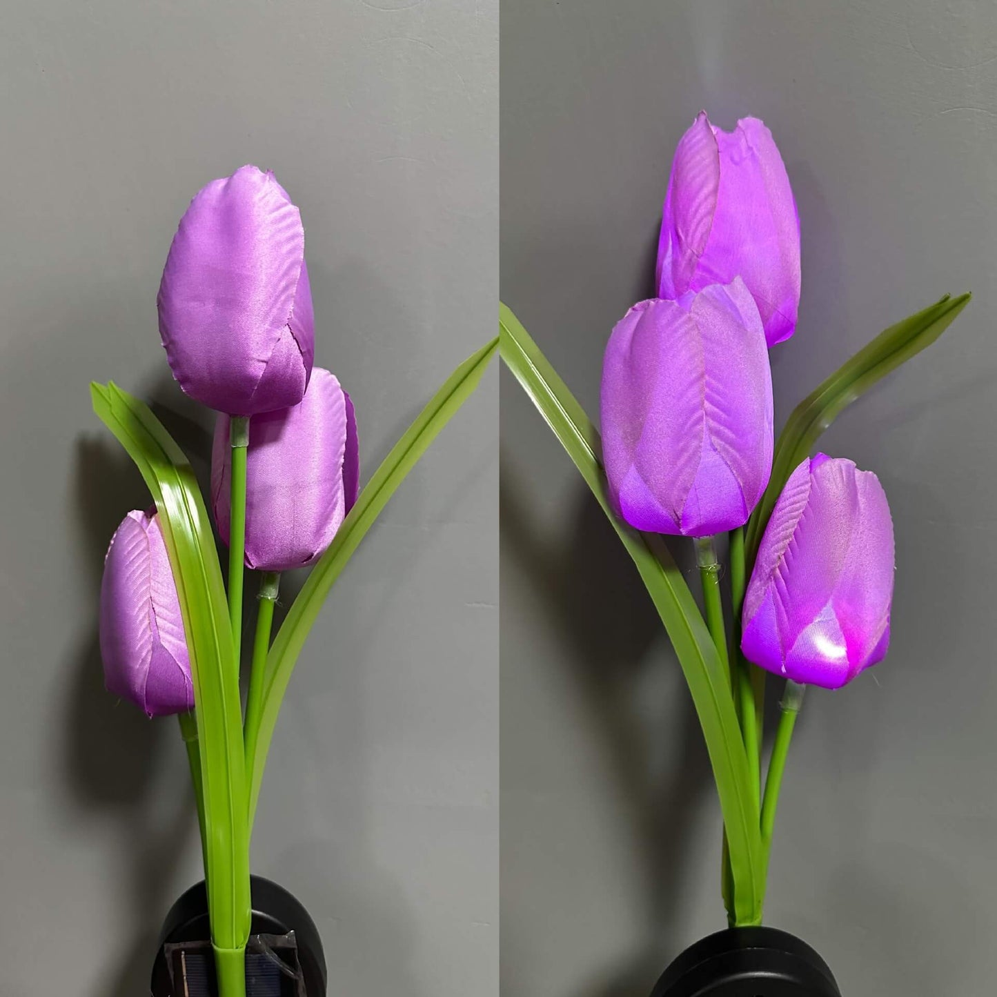 Solar-LED-Gartenleuchte mit Tulpenmotiv – Rosa/Violett/Blau/Gelb – (1 LED)