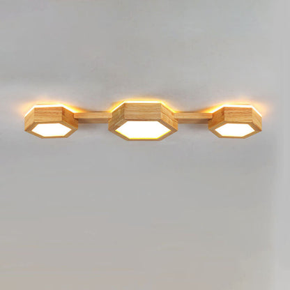 Moderne Japandi-Holz-Deckenleuchte LED – 1/2/3 Spots