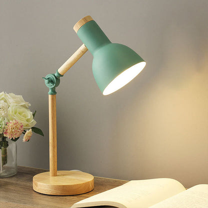 Skandinavische Tischlampe aus Holz und Eisen – viele Farben