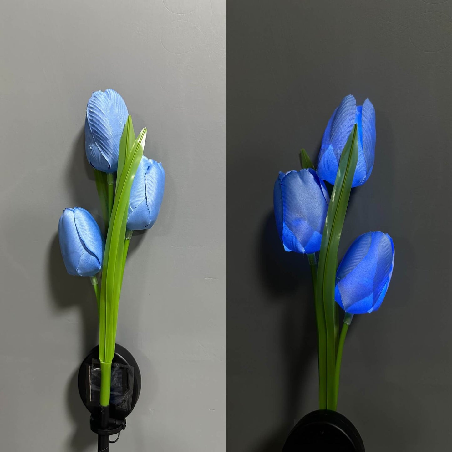 Solar-LED-Gartenleuchte mit Tulpenmotiv – Rosa/Violett/Blau/Gelb – (1 LED)