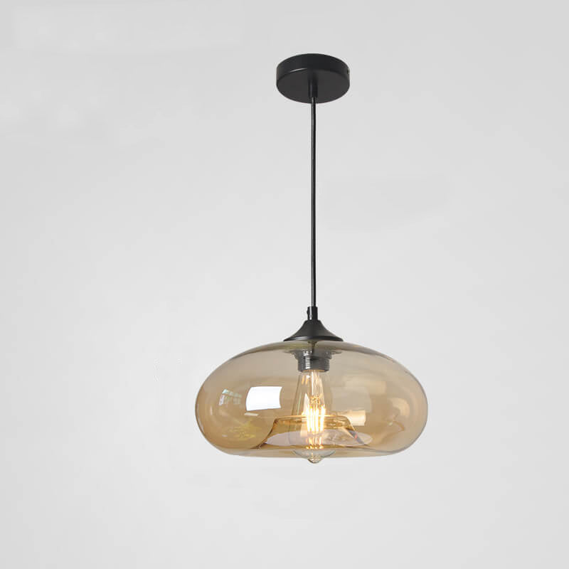 Industrielle Glas-Pendelleuchte – Ø28 cm, mehrere Farben, Fassung E26