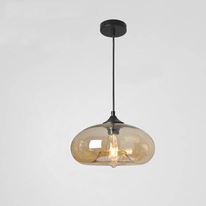 Industrielle Glas-Pendelleuchte – Ø28 cm, mehrere Farben, Fassung E26