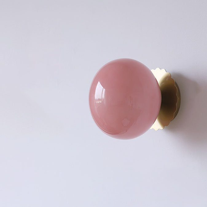 Moderne Wandlampe aus Glas und Eisen – erhältlich in Rosa, Beige und Weiß