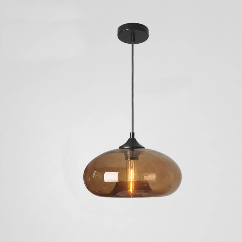 Industrielle Glas-Pendelleuchte – Ø28 cm, mehrere Farben, Fassung E26