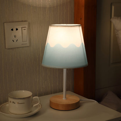 Skandinavische moderne Holz-Tischlampe mit integrierter LED – USB-Anschluss