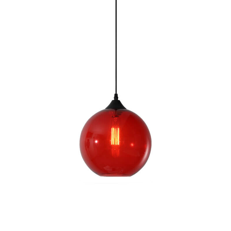 Moderne Glas-Pendelleuchte in mehreren Farben mit kugelförmigem Design