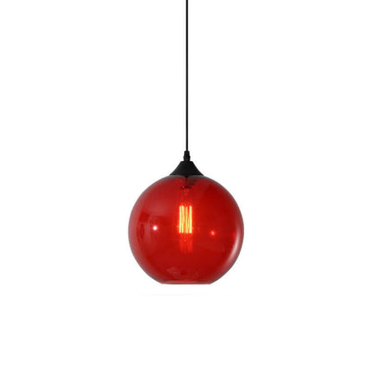 Moderne Glas-Pendelleuchte in mehreren Farben mit kugelförmigem Design