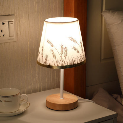 Skandinavische moderne Holz-Tischlampe mit integrierter LED – USB-Anschluss