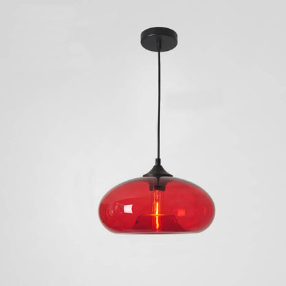 Industrielle Glas-Pendelleuchte – Ø28 cm, mehrere Farben, Fassung E26