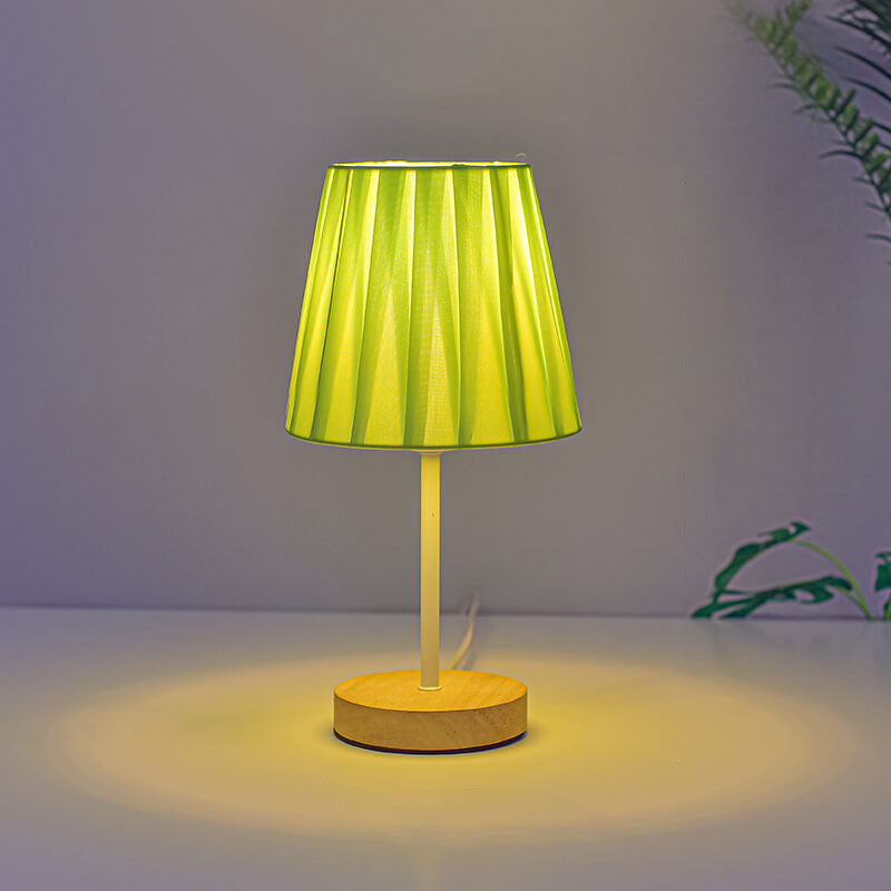 Skandinavische moderne Holz-Tischlampe mit integrierter LED – USB-Anschluss