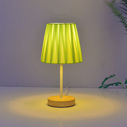 Skandinavische moderne Holz-Tischlampe mit integrierter LED – USB-Anschluss